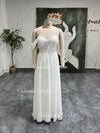 off shoulder sleeve wedding dress