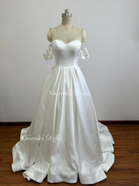 Off Shoulder Sleeve Wedding Dress