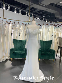 Off Shoulder Long Sleeve Bridal Dress