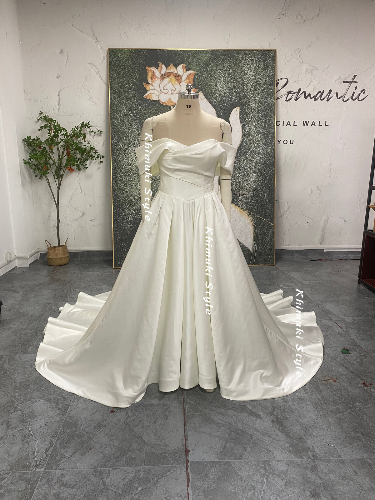 Off the shoulder wedding dress