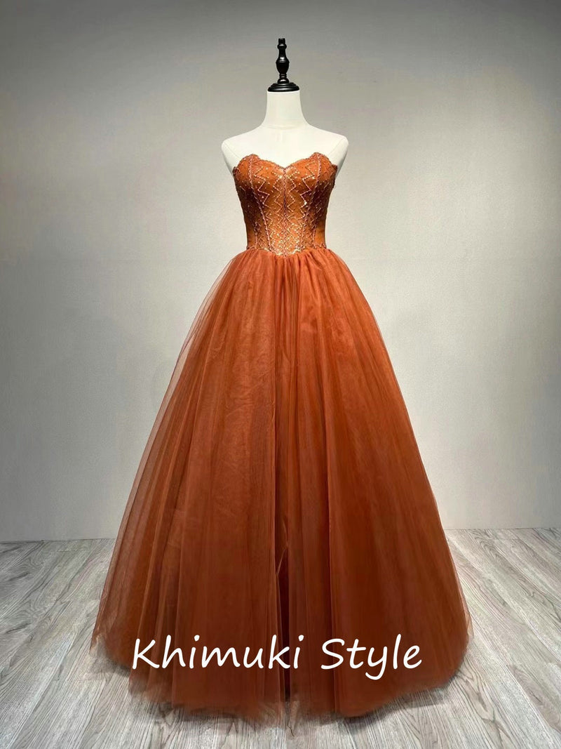 Coffee Brown Prom Dress 