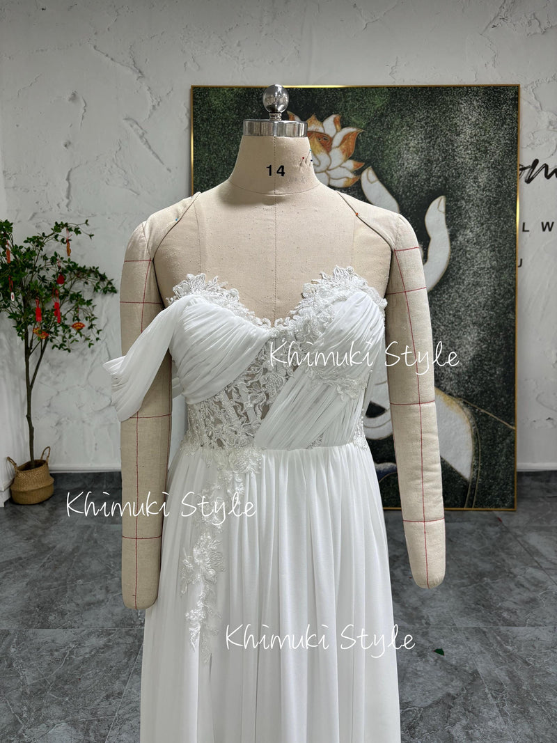 custom slit wedding dress
