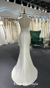 sheer back bridal dress