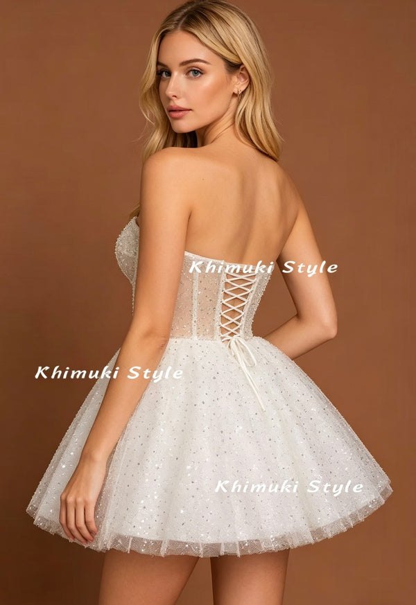 Sexy sheer back wedding dress