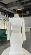 Sheath long sleeve wedding dress