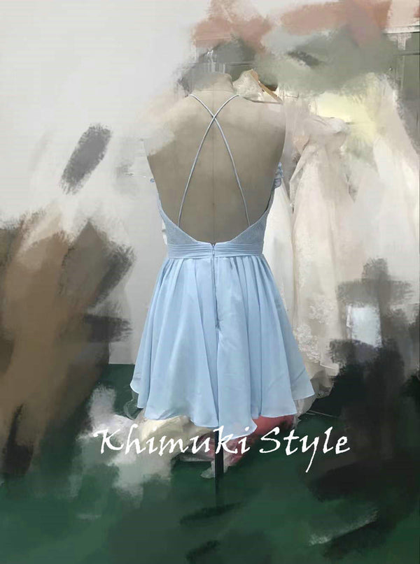 Short Blue Homecoming Dress