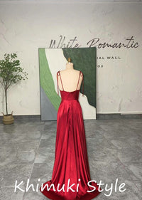 Spaghetti Strap Red Prom Dress