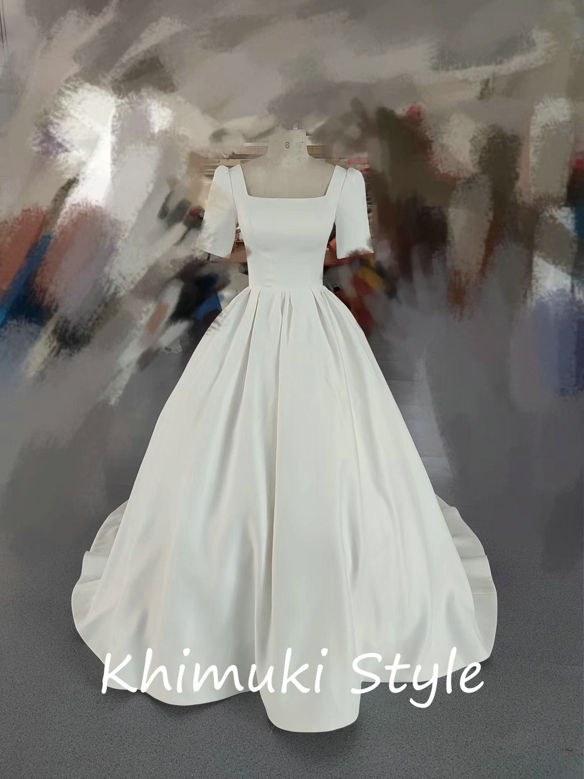 Square Neckline Wedding Dress