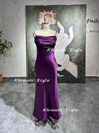  Square Neckline Purple Prom Dress