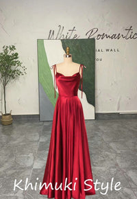 Square Neckline Red Prom Dress