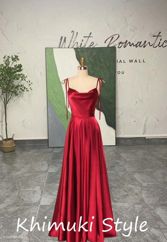Square Neckline Red Prom Dress