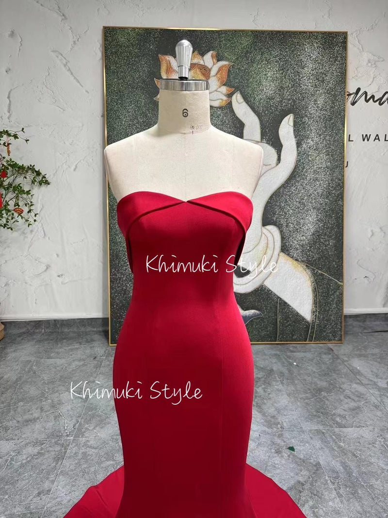 mermaid red party dress