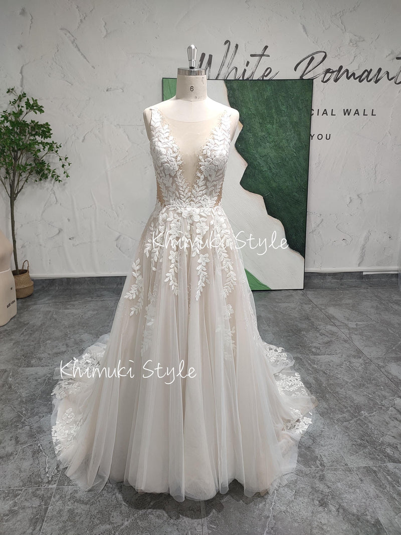 Floral Lace Wedding Dress