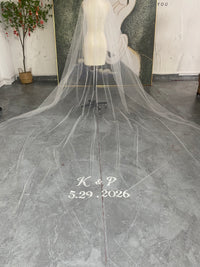 Custom Wedding Veil with Wedding Date