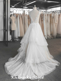 Tiered white Wedding Dress