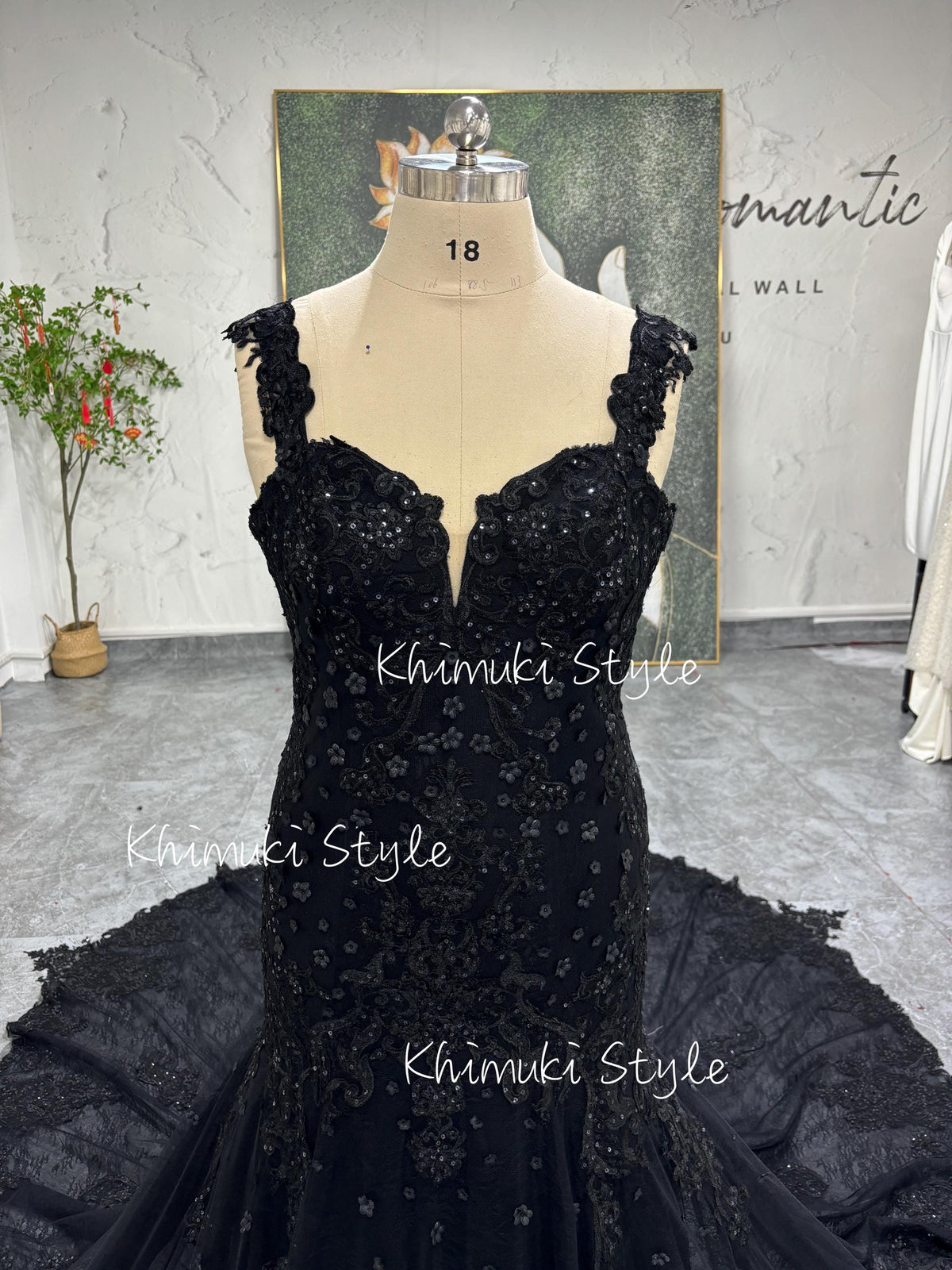 v-neck wedding dress