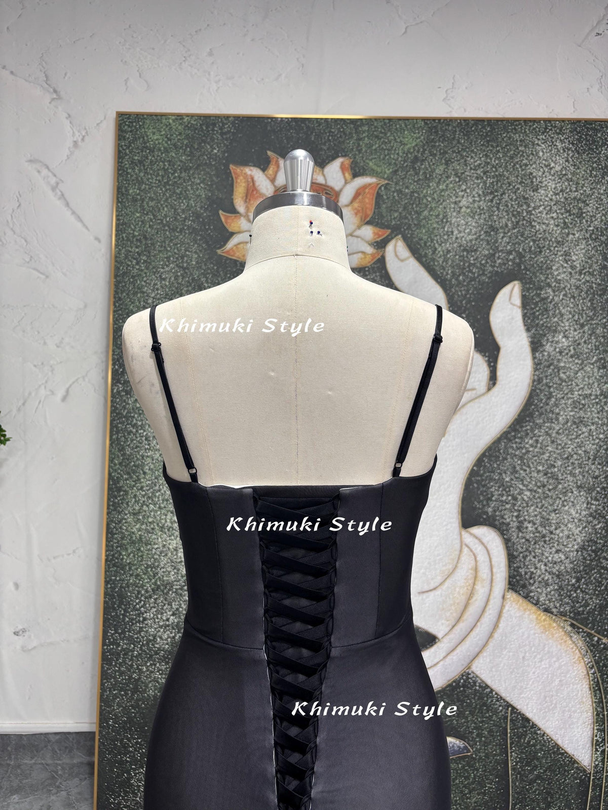 Vintage Black Spaghetti Strap Party Dress