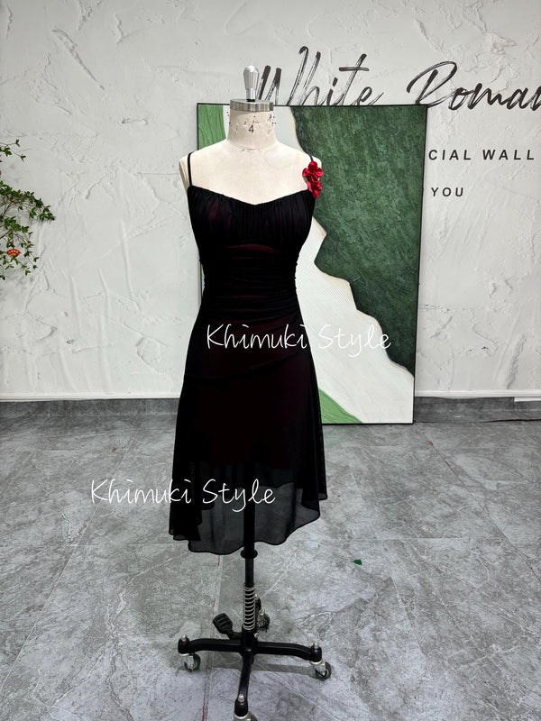 vintage red and black party dress