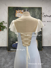 Beaded Square Neckline Prom Dress,Vintage Butterfly Sleeve Plus Size Party Dress