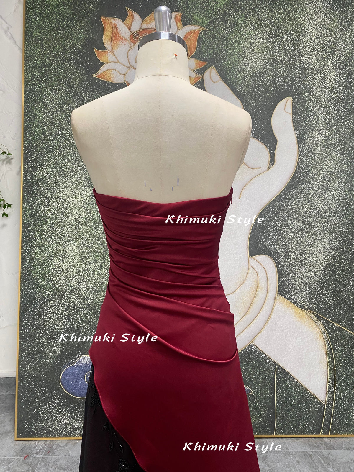 2000s Vintage Sparkle Prom Dress,Dark Red Party Dress