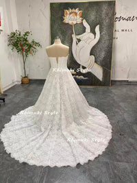 a line lace wedding dress