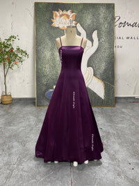 a line purple prom gown