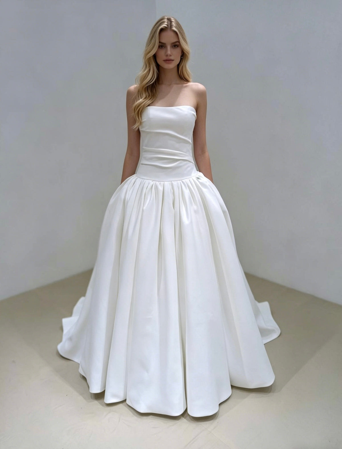 ball gown basque waist ivory wedding dress