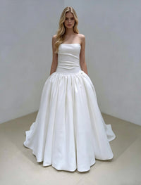 ball gown basque waist ivory wedding dress