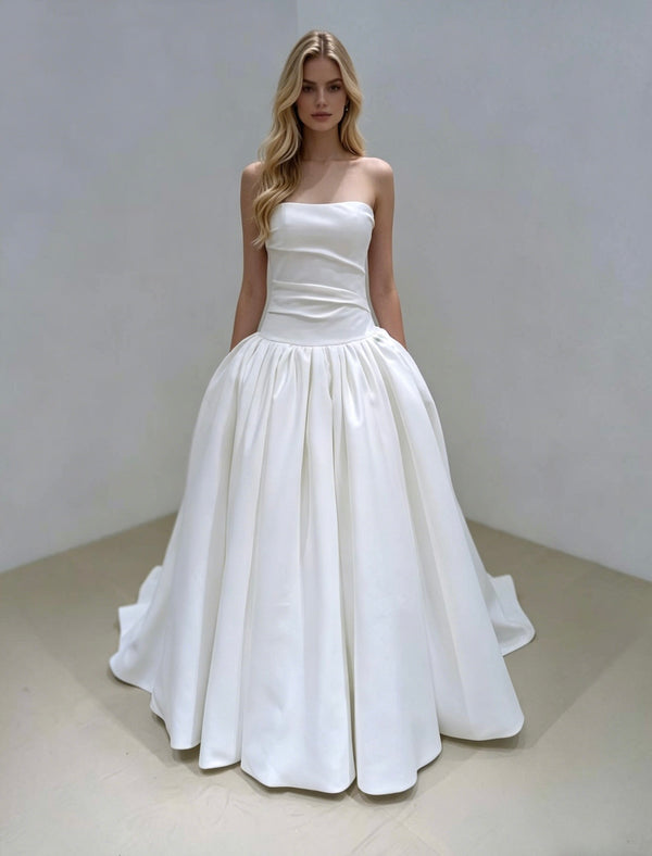 ball gown basque waist ivory wedding dress
