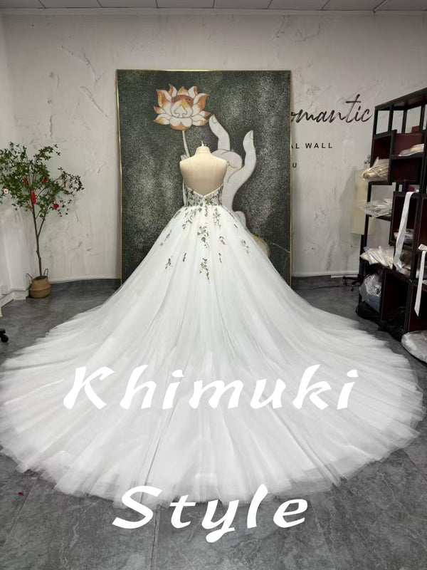 ball gown green wedding dress