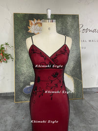 beaded red prom dress