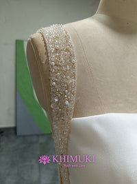 beaded straps bridal dress
