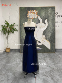 black and blue vintage prom dress