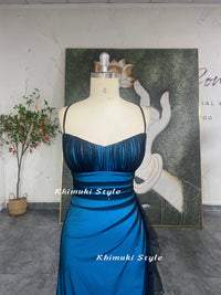 black and blue vintage prom dress