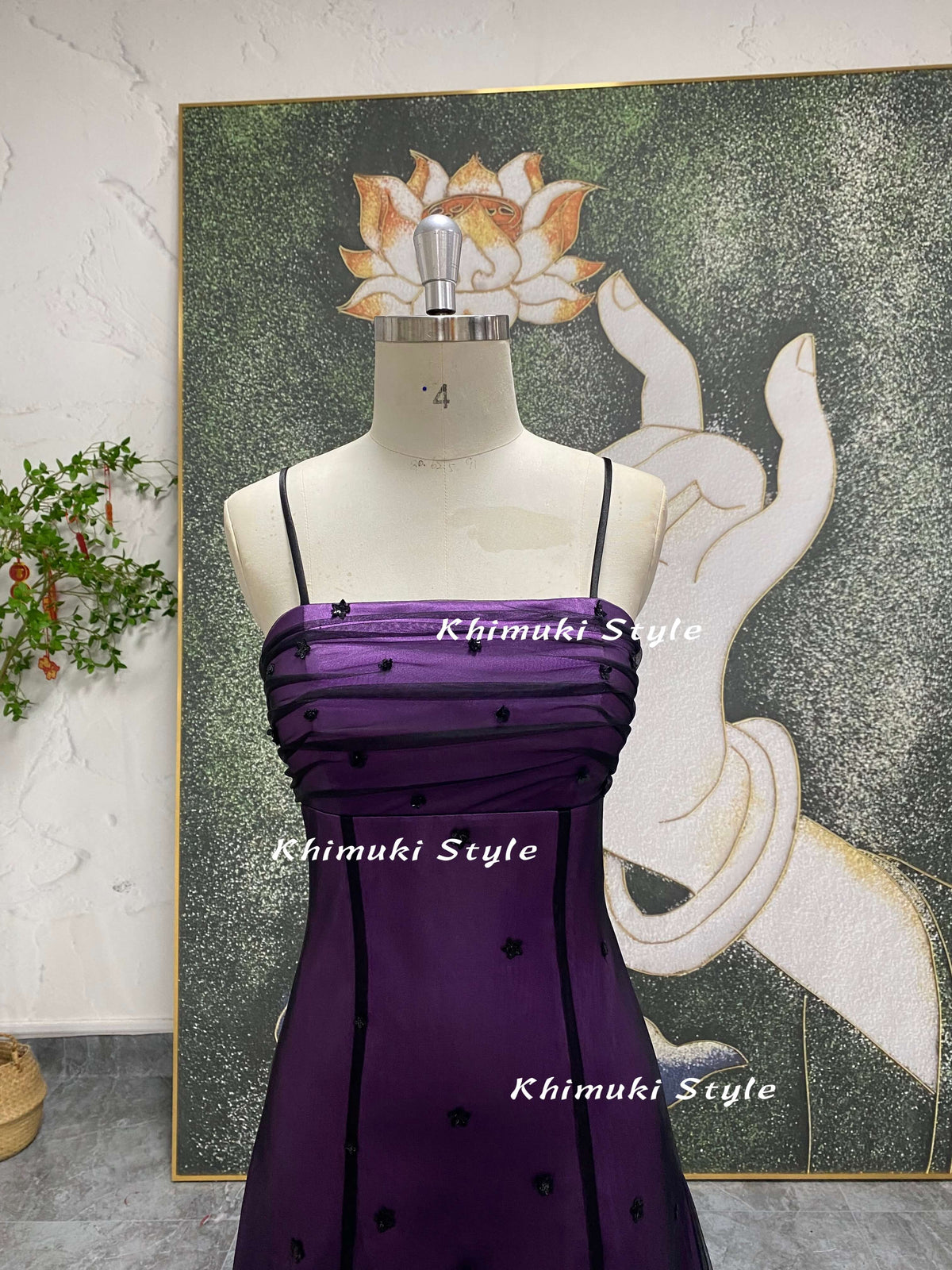 black and purple 90s party dress