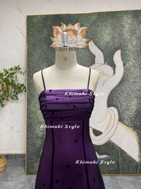 black and purple 90s party dress