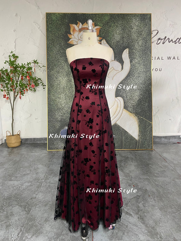 black and red prom dress