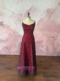 black and red graduation dress
