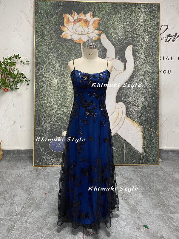 blue vintage prom dress