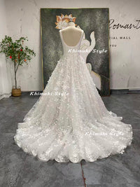 boho lace wedding gown