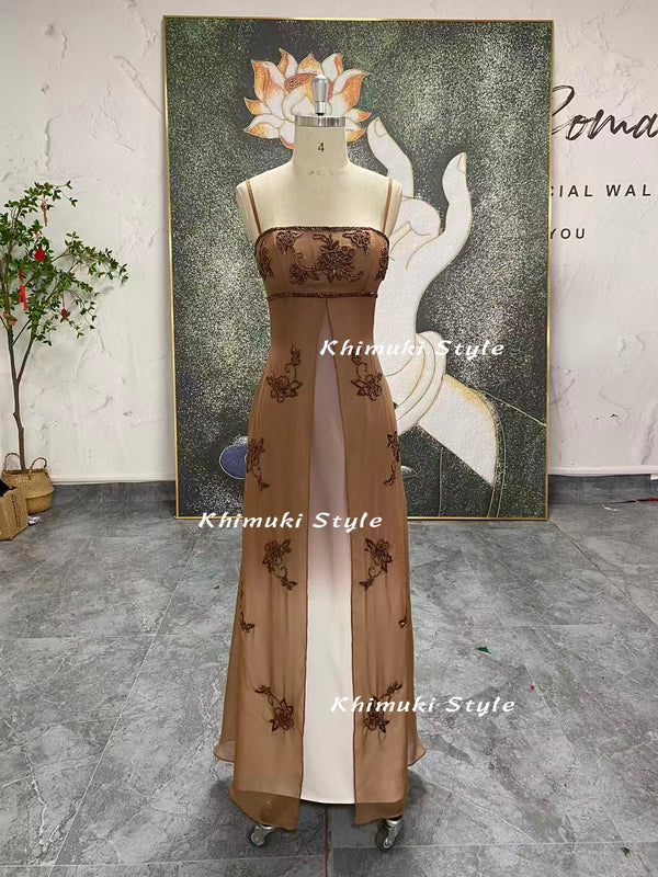 brown prom dress