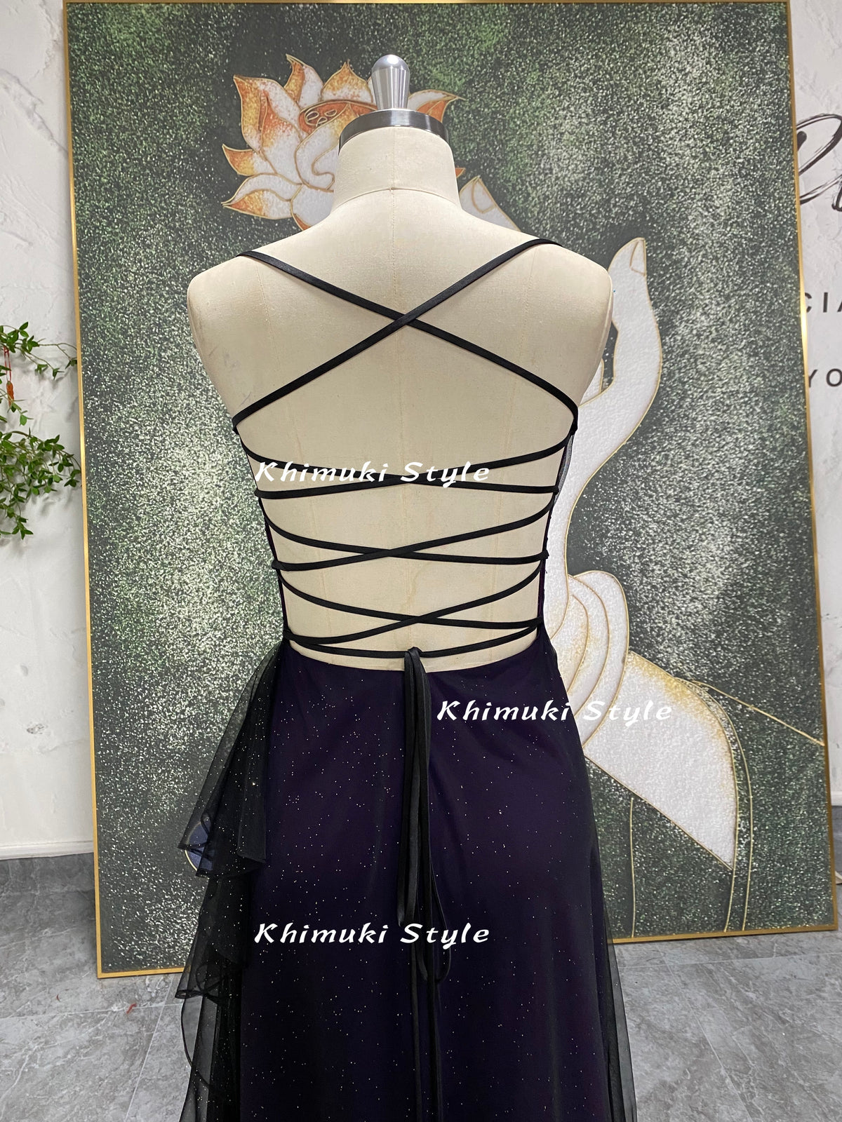 criss cross back prom dress