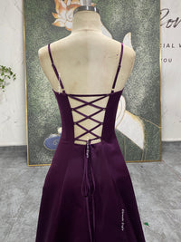criss cross back prom gown 