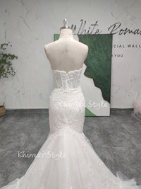 custom floral lace bridal dress