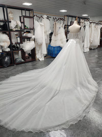  long train bridal dress