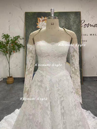 detachable sleeves wedding dress