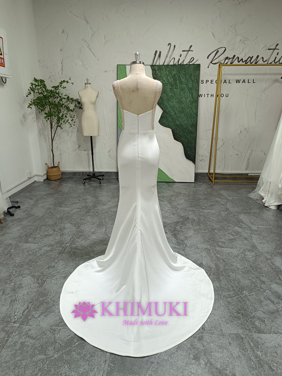 fit and flare ivory wedding dress