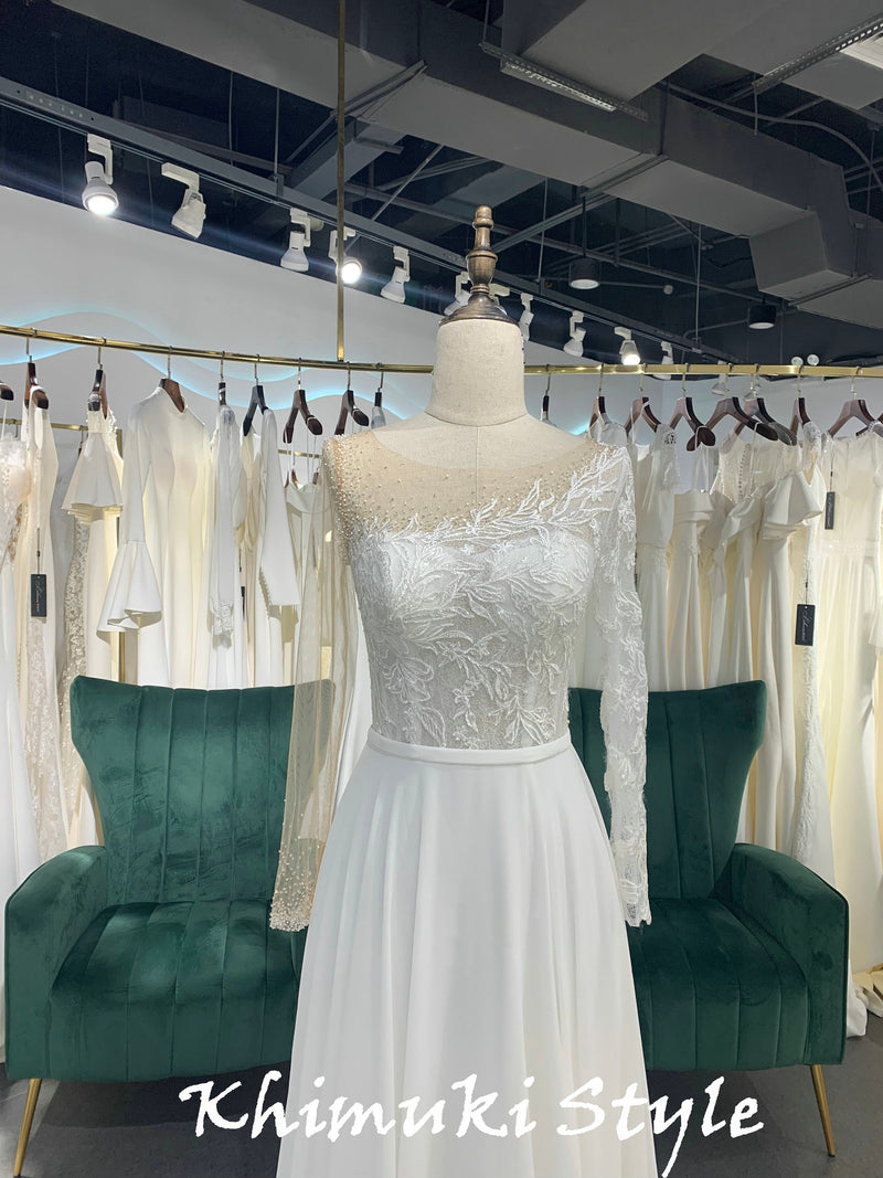 sheer boho bridal dress