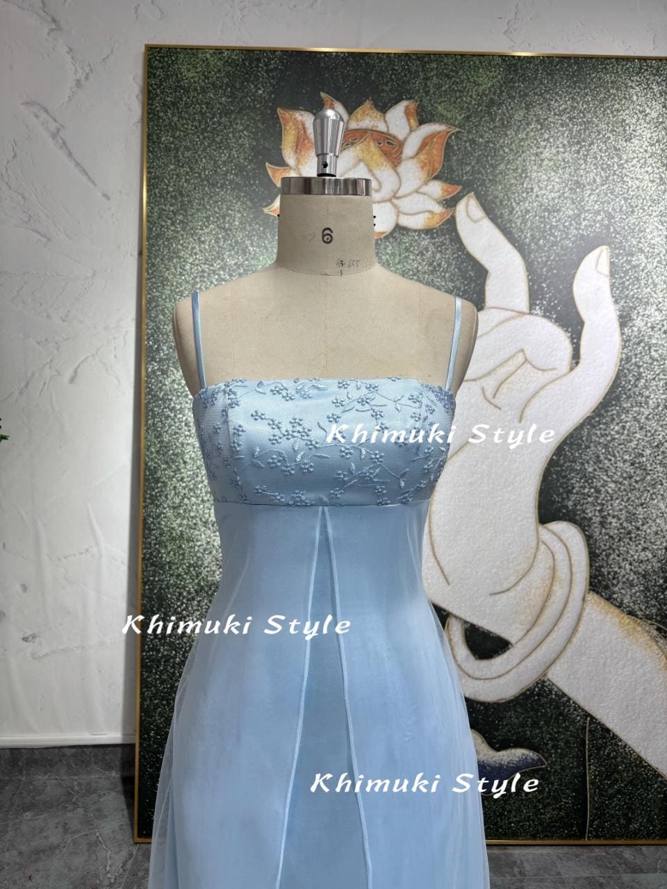 blue formal prom dress