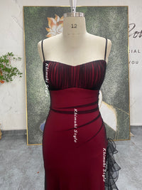 fitted black and red prom dress